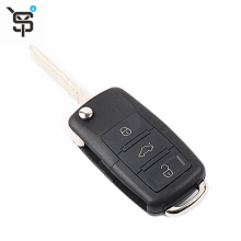 Best price black car key blank for VW Bora 753N LaVida Passat Polo 3 button car key remote control 433 mhz 48 chip